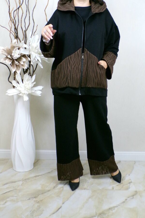 COMPLEU - JACHETA SI PANTALONI -VIOLA -negru