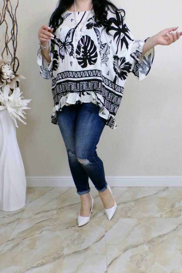 BLUZA IVONE negru/alb