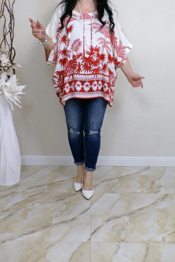 BLUZA TONIA rosu/alb